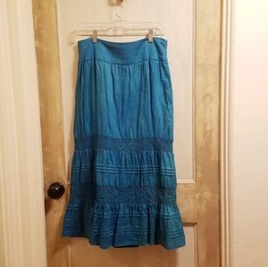 J.Jill Linen tiered maxi skirt